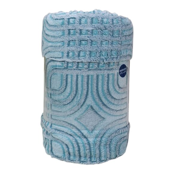 The Big One Supersoft Plush Throw 5' x 6' Line Carve Pattern Oversized Cozy Soft - Picture 3 of 10